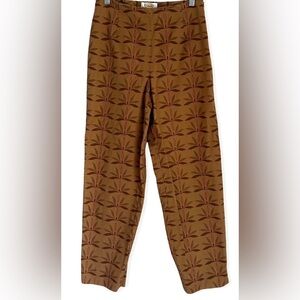 Vintage Talbots tan lotus all over print pants